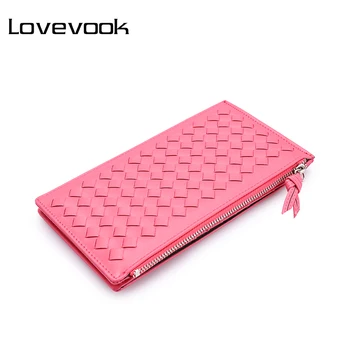 

LOVEVOOK brand women wallet with zipper pocket artificial leather female bifold multi card case purse organizer thin zipper long