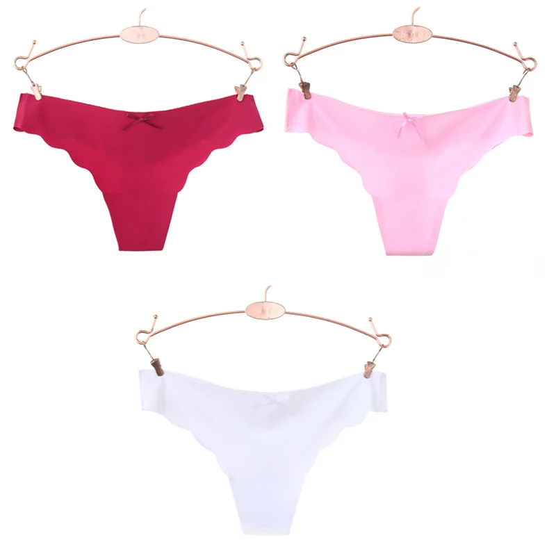 3pcs/lot Seamless Ladies Thong Low Waist Women Sexy G String Solid Underwear Panties Wholesale Lots Bulk 20 - Цвет: 7