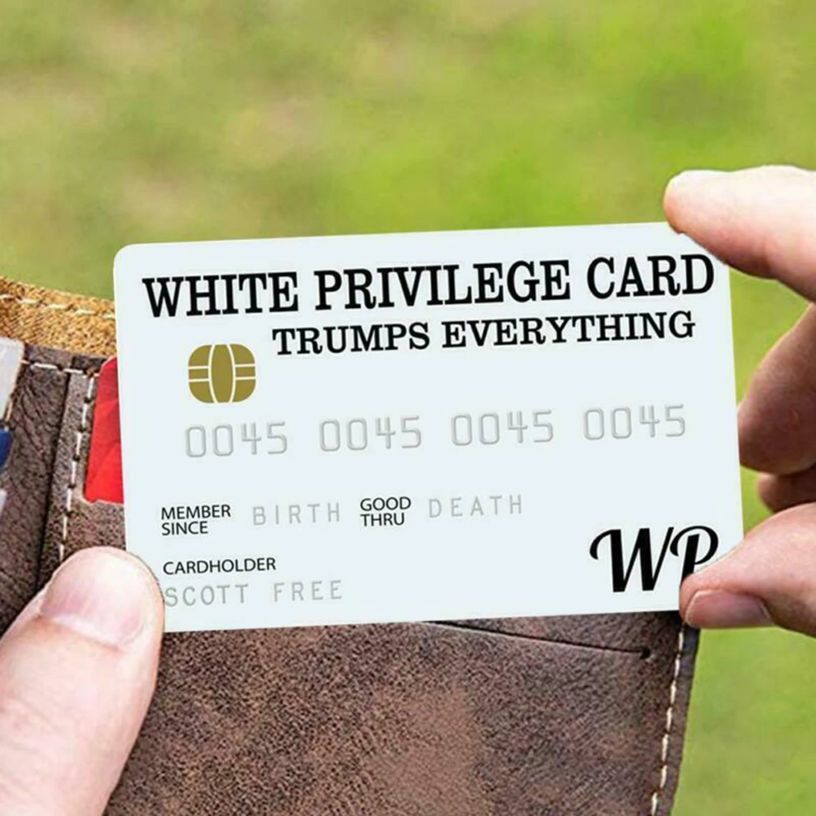 Success Collectable Novelty Gag White Privilege Card Official Race Card