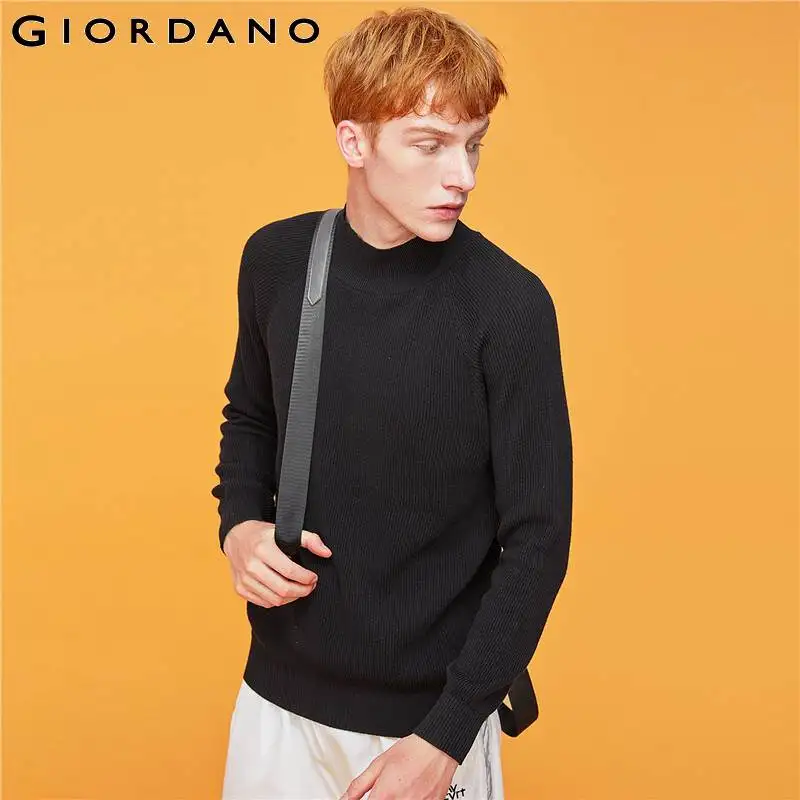 Giordano вязанная мужская кофта с высоким воротом имеется несколько цветовых