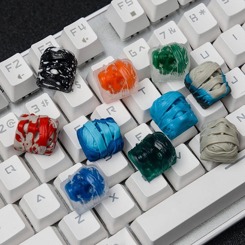 Смола Мумия колпачки для Cherry Mx Переключатель Механическая игровая клавиатура DIY украшения Замена Черный Белый Зеленый Желтый