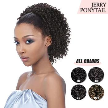 

Afro Kinky Curly Ponytail Puff Drawstring Hair Extension Synthetic African American Short Wrap clip in Pony Tail For Black Women