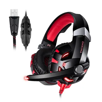 

K2 USB 7.1 Surround Sound Gaming Headset With Microphone Wired Headphones Headband For PC Computer PS4 New Xbox One Laptop Gamer