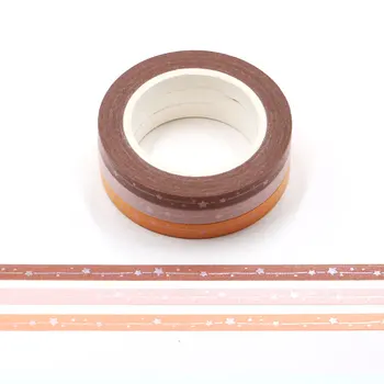 

1PC slim Foil Stars Design washi tape scrapbooking Photo Album Tools Kawaii Scrapbook Paper Stickers stationery masking tape