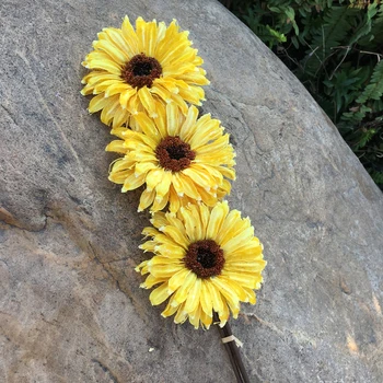 

Dried Flowers 4pcs/10cm head,Handmade Sun-Flower for DIY Christmas Wedding Favor Home Floral Decor,Single Fores Valentine's Day