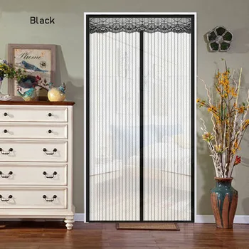 

Summer Anti Mosquito Insect Fly Bug Curtains Magnetic Mesh Net Automatic Closing Door Screen Kitchen living room Curtains Black