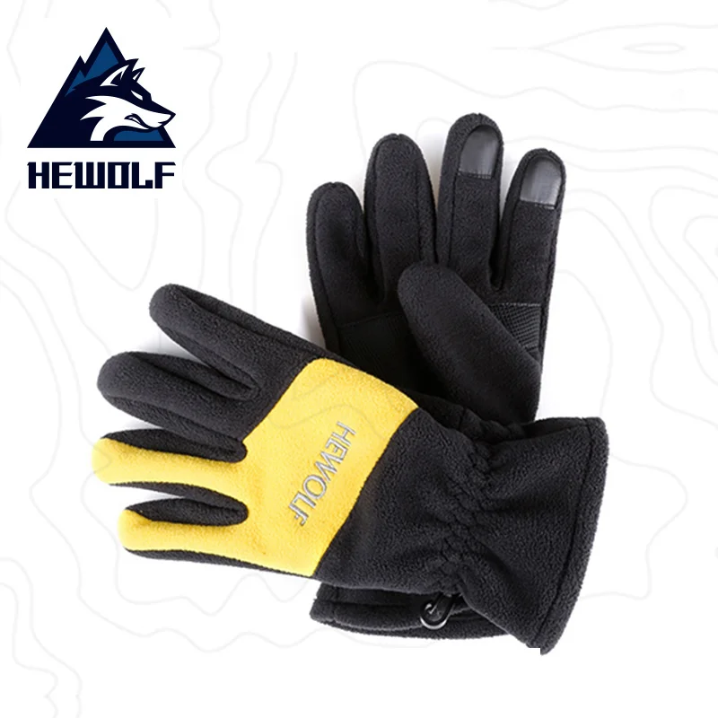 Hewolf Multifunctional Outdoor Hiking Gloves Winter Thermal Touch Screen Cycling Gloves Men Women Camping Fishing Windproof Glov