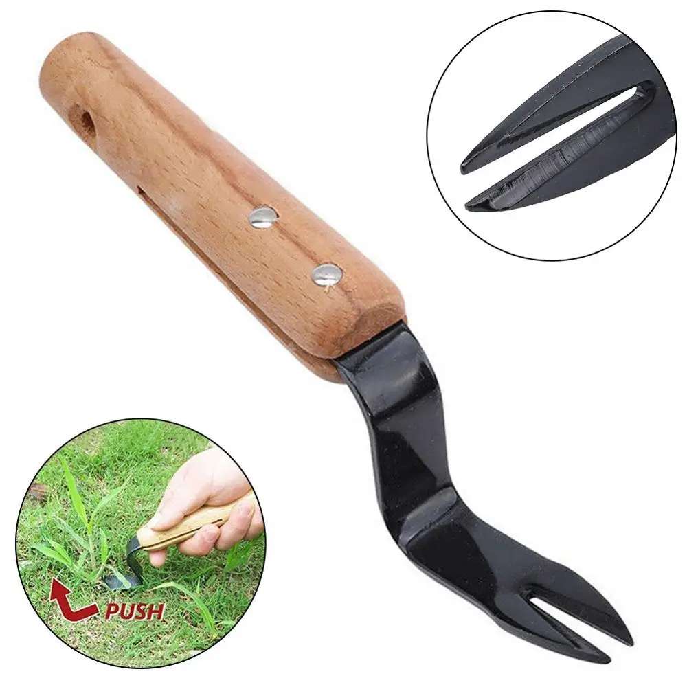 

1PC Sturdy Puller Hand Weeding Removal Effective Long Handle Lawn Trimming Forked Carbon Steel Digging Garden Weeder Tool