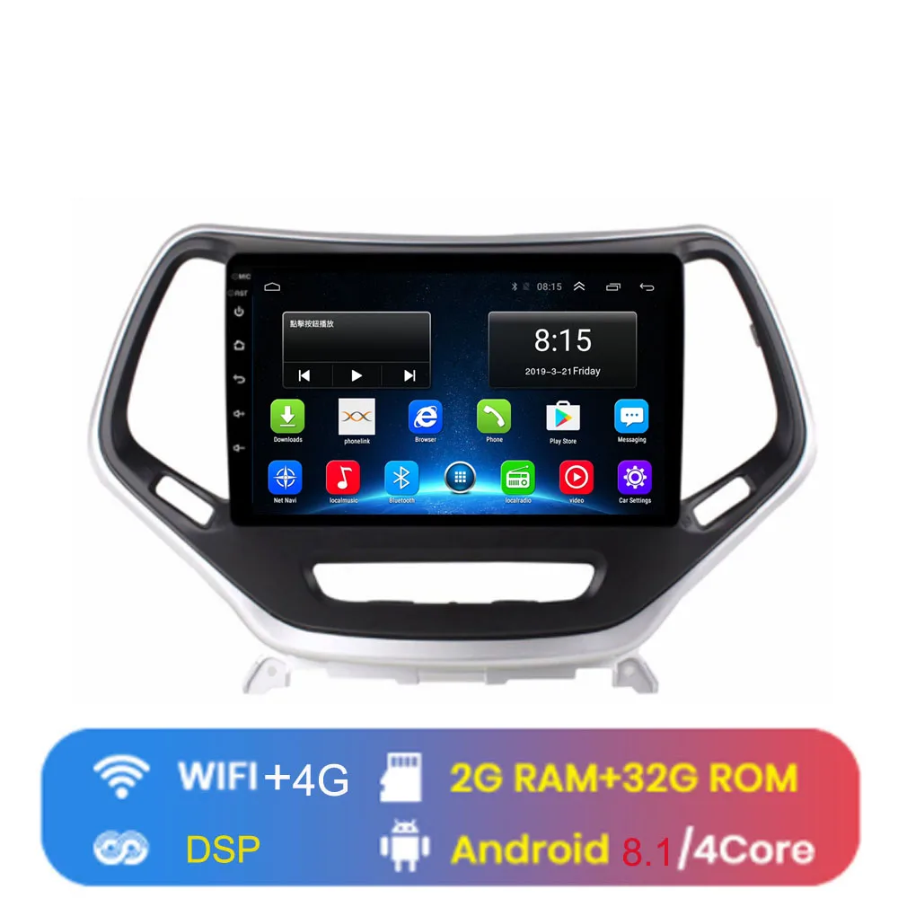 4G LTE Android 8,1 для JEEP Cherokee Мультимедиа стерео автомобильный dvd-плеер навигация gps радио - Цвет: 4G WIFI (2G 32G)