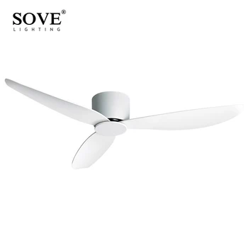 SOVE Modern Black White Low Floor DC Motor 30W Ceiling Fans With Remote Control Simple Ceiling Fan Without Light Home Fan 220V 1