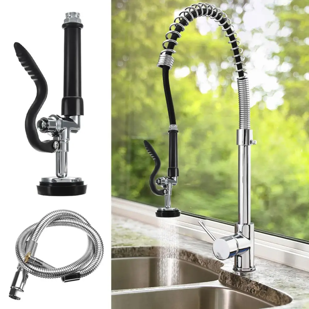 Commercial Pre-Rinse Faucet Sink Tap Spray Head & Hose for Home Restaurant Hotel