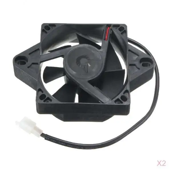 2x Square Racing Electric Radiator Cooling Fan for 150-250 CC ATV UTV Quad Go Kart Buggy Motorcycle -Black