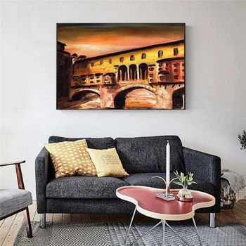 

Modern Simple Canvas Painting Abstract Painting Bridge Architectural Picture Wall Art Murals Living Room Bedroom Decoration