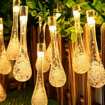 

20 LED Outdoor Garden String Light Christmas Tree Wedding Party Home Decor Night Light Waterproof String Light Water Drop Lamp