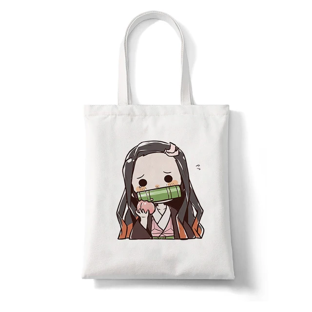 Shopping Bags Shopper Bag Demon Slayer Anime Rengoku Kyoujurou Kimetsu No Yaiba Harajuku Canvas Tote Bag Handbags Shoulder Bags B137T