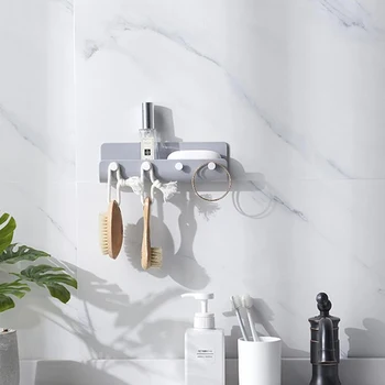 

Bathroom Organizer Home Decor Entrance Wall Key Hanger Storage Rack Wall Key Hanging Glue No Nail 3 Colors