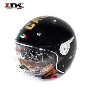 

IBK Motorcycle 3/4 Helmet Open Face Dual Lens Electric Bicycle Scooter Casco Casque Unisex four season Black Helmet IBK-K110A