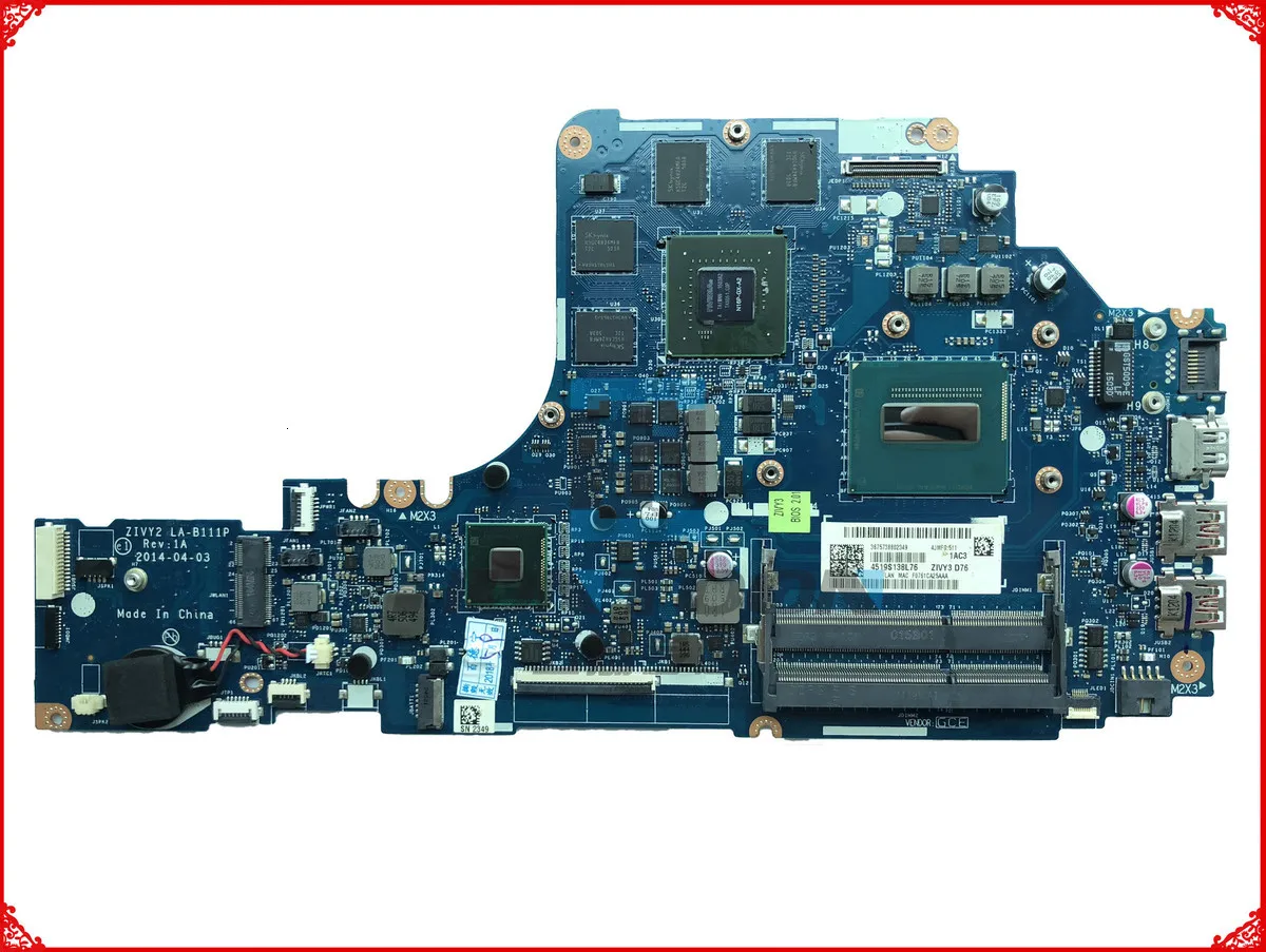 Фирменная Новинка ZIVY2 LA-B111P для lenovo Ideapad Y70-70 материнская плата для ноутбуков FRU: 5B20H29185 SR1Q8 I7-4720HQ DDR3L GTX960M 4 гб тестирование