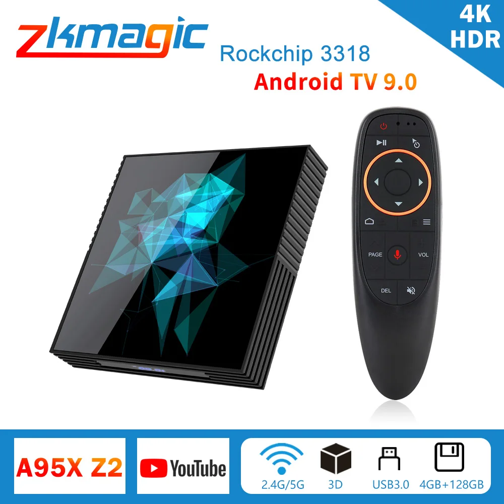 

4GB 128GB Android 9.0 Smart TV Box A95X Z2 32GB 64GB 2.4G/5G Wifi Bluetooth 4K Google Player PK H96 MAX RK3318 Android TV Box