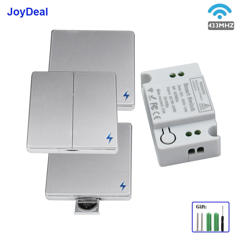 433 Mhz Ac 110V 220V 10A Wireless 1/2/3 Gang Interruttore A Pulsante Per Illuminazione Familiare Smart Home Wall Button Celling Lamp Control