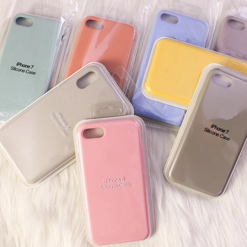 Роскошный оригинальный силиконовый чехол для телефона iphone 7 8 Plus Coque Apple Cover 6 6S XS MAX