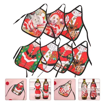 

7 Pcs 1 Set Bottle Sleeves Festive Red Wine Bottle Covers for Home