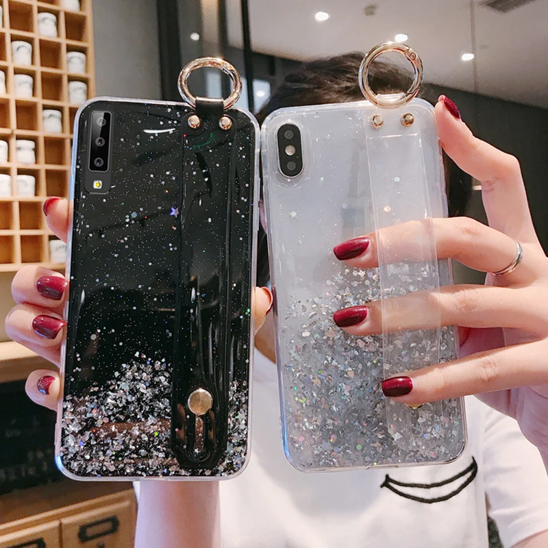 Звездный чехол для Samsung Galaxy A50S A40S A30S A20S A10S A60 A80 A90 Note 10 A7 A9 2018 A2 Core M30 M20 M10 на запястье |