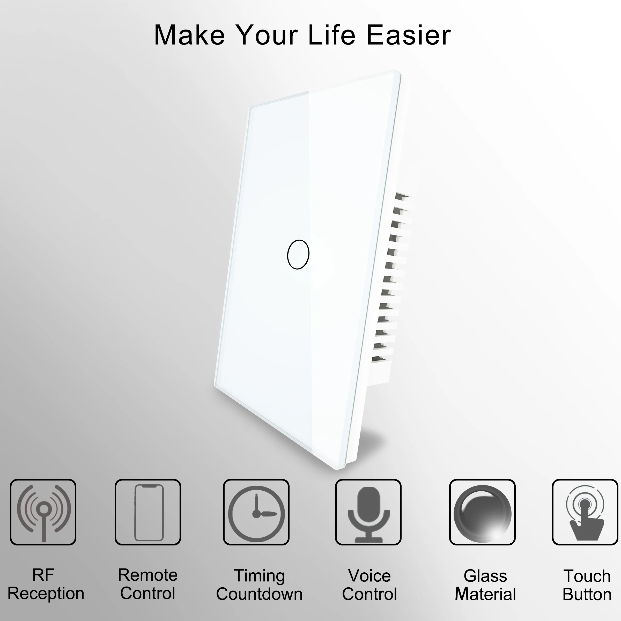 Интеллектуальная беспроводная (Wi-Fi) сенсорный Переключатель No нейтральный