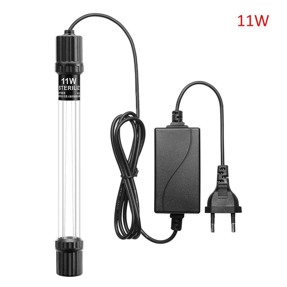 EU plug 11W 3/5/7/9/11/13 Вт UV аквариум светодиодный светильник ing стерилизатор погружной рыбный бак светильник ультрафиолетовая лампа для аквариума, обеззараживания воды обработки - Цвет: EU plug 11W