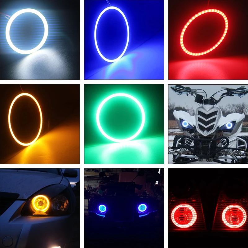 YM E Bright 2 шт. COB Светодиодные глаза ангела 80 мм 63 SMD 8 см 12 В Авто гало кольцо для