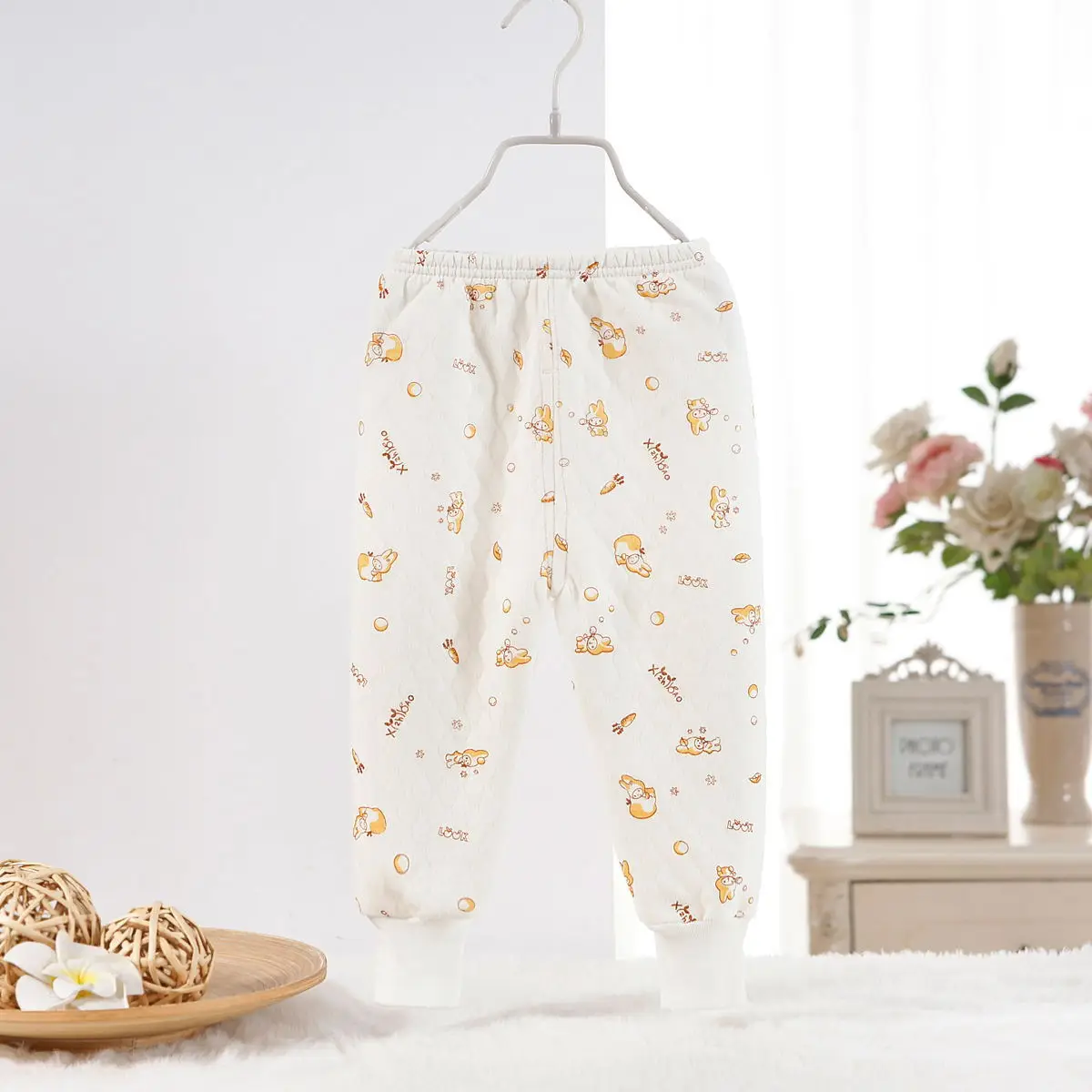 

3 Children Infants Pure Cotton Thick Quilted Pants Can Open Files