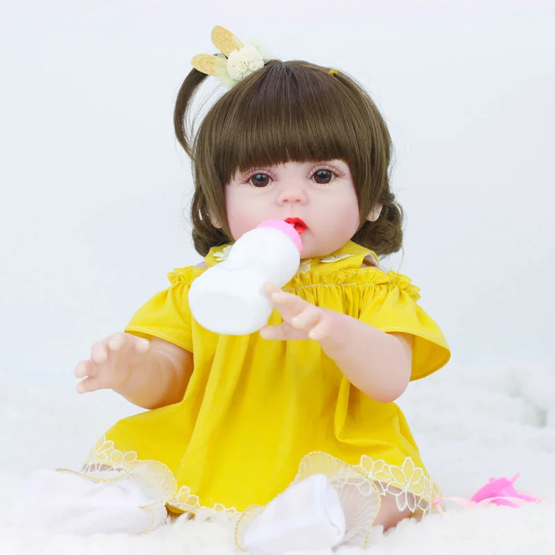 45cm poupées peuvent faire pipi bébé bebe poupée reborn Simulation bébé poupées Silicone souple Reborn bambin bébé jouets pour filles enfants