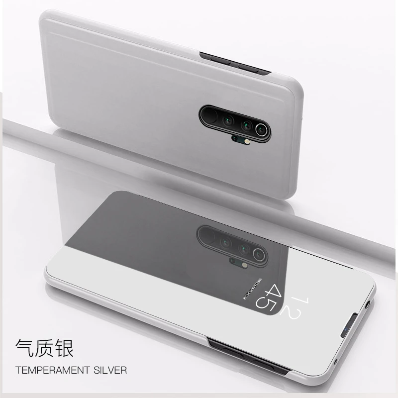 Умный зеркальный флип-чехол для телефона Xiaomi Redmi Note 8T Note 8 Pro из искусственной кожи, защитный чехол-подставка для Redmi 8 8A - Цвет: silver