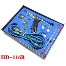 Аэрограф набор, двойного действия Аэрограф набор Воздушный пистолет-распылитель шланг с 0,3 мм/0,5 мм/0,8 мм иглой, 3 чашки для косметические средства для ногтей, ремесло, искусство