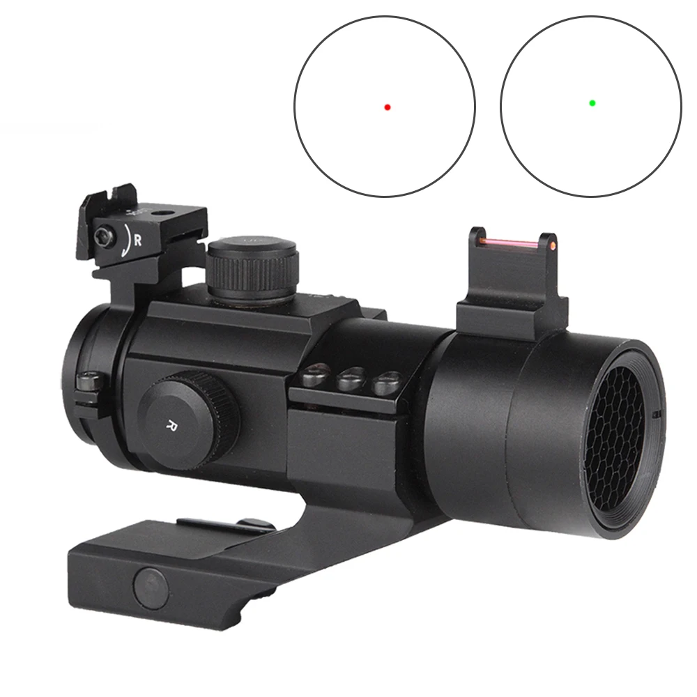

Tactical 1X30 Fiber Optical Aim Sight Collimator Red Dot Air Rifle Hunting Airsoft Scopes With Front Sight For Outdoor Shooting