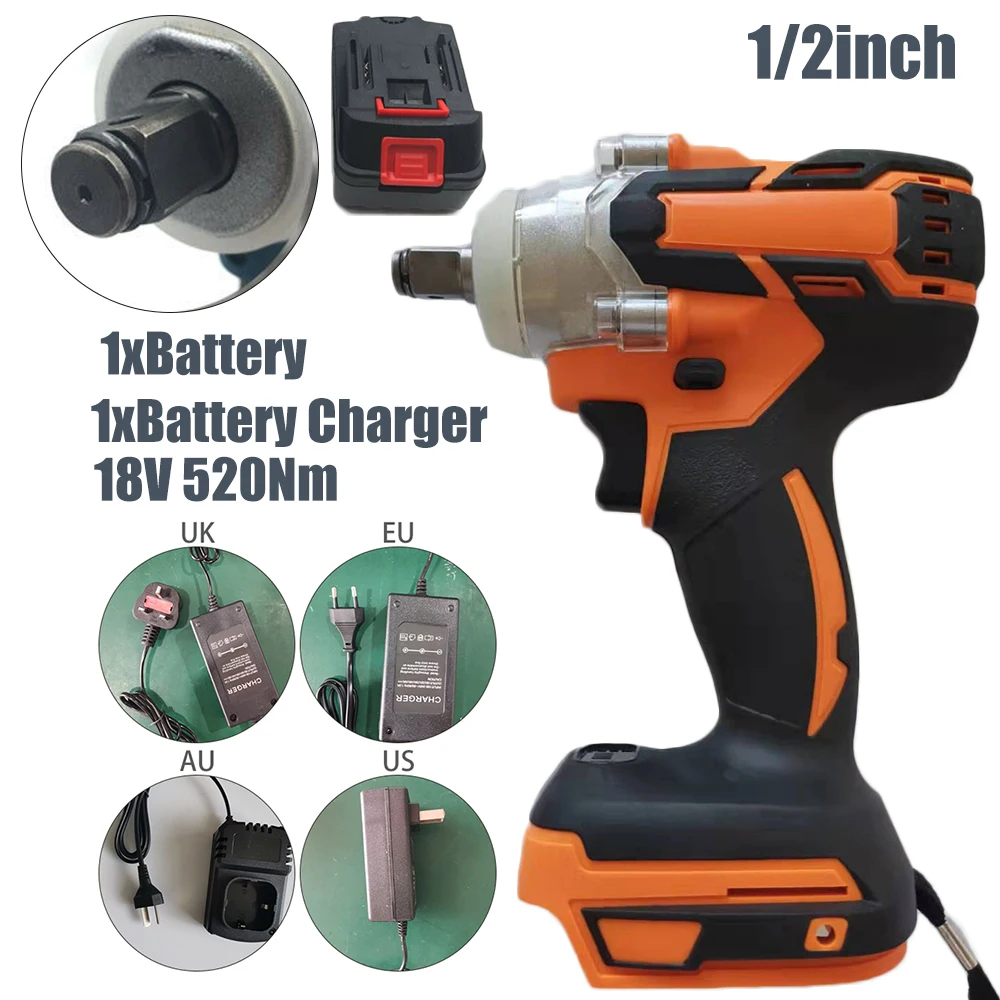 

Cordless Electric Wrench Brushless Torque Impact Driver LED Working Light Display Rechargeable Battery Electric Wrench