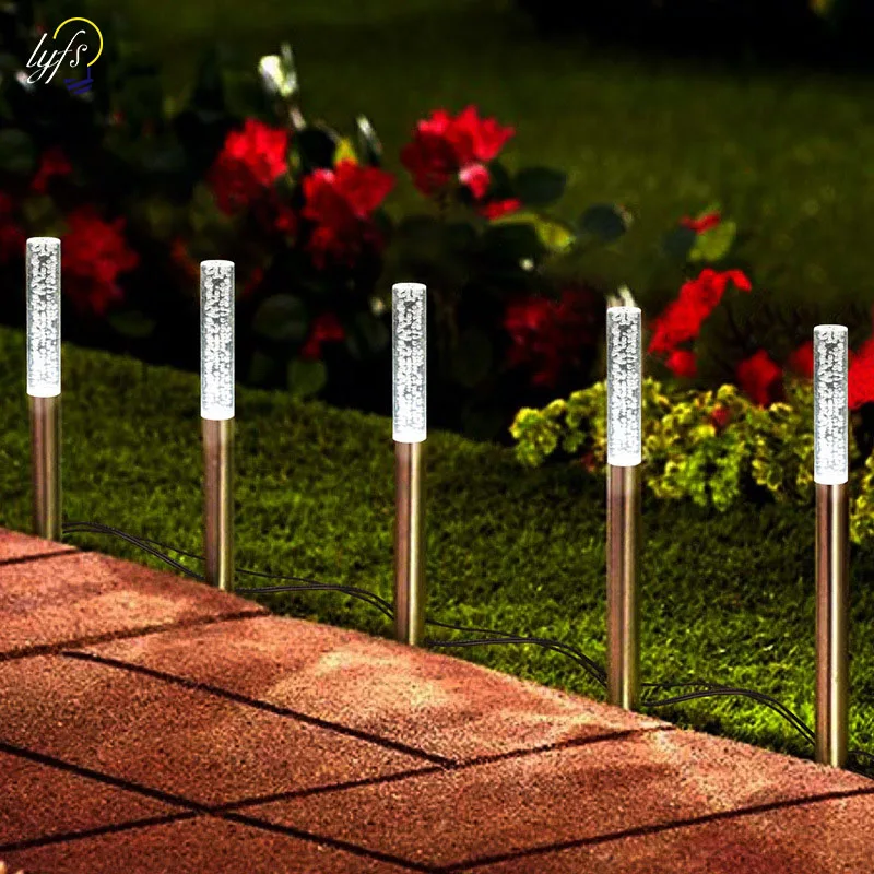 

Outdoor New Solar Lawn Light Acrylic Waterproof Bubble Light Garden Garden Insert Landscape Light with 5pcs tubes