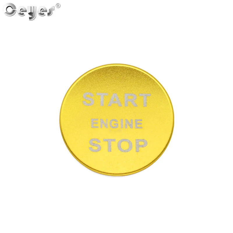 Ceyes аксессуары для стайлинга автомобилей Start Stop крышка кнопки запуска двигателя накладка наклейка чехол для Land Rover Discovery Sport 5 Range Rover - Название цвета: Gold Button Cover