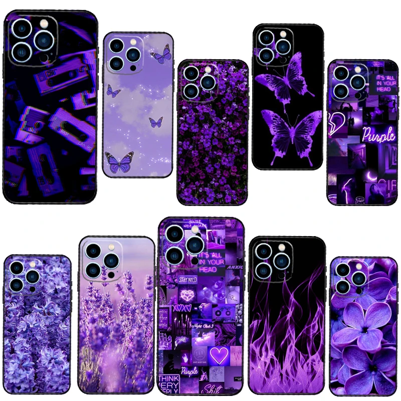 Custodie Infinity On Purple Per Iphone 12 13 Pro X Xs Xr 7 8 Plus 11 14 Pro Max Se2 Funda Coque Capa Full Cover