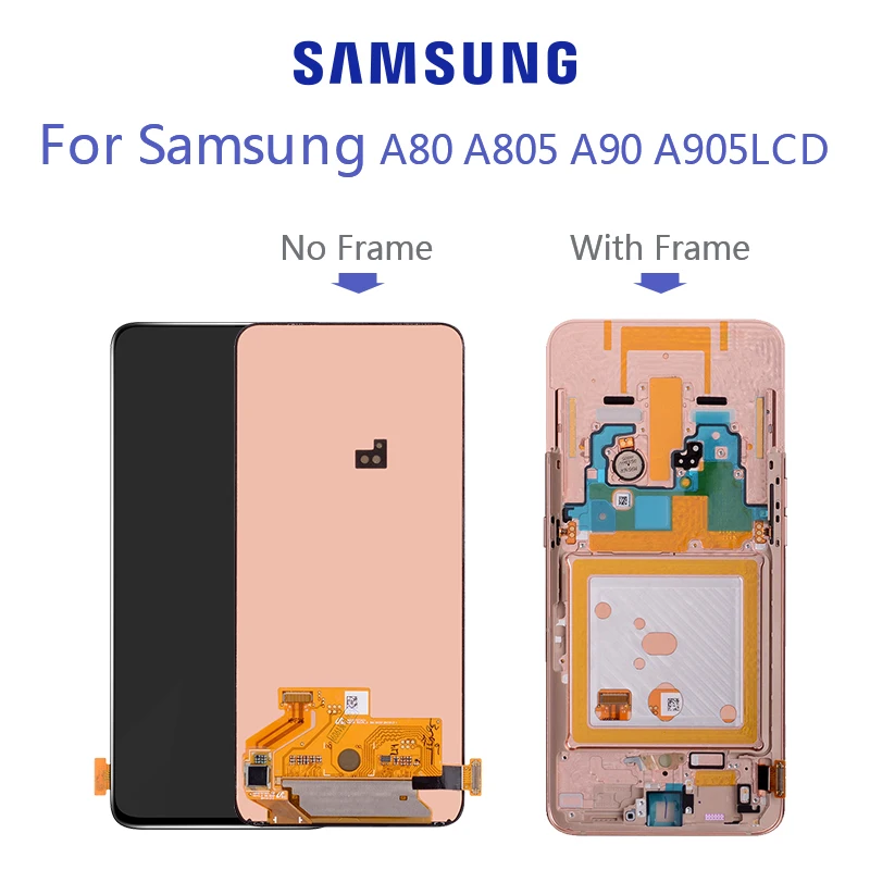 Супер AMOLED 6,7 ''ЖК-дисплей для samsung Galaxy SM-A80 A805 A90 A905 кодирующий преобразователь сенсорного экрана в сборе