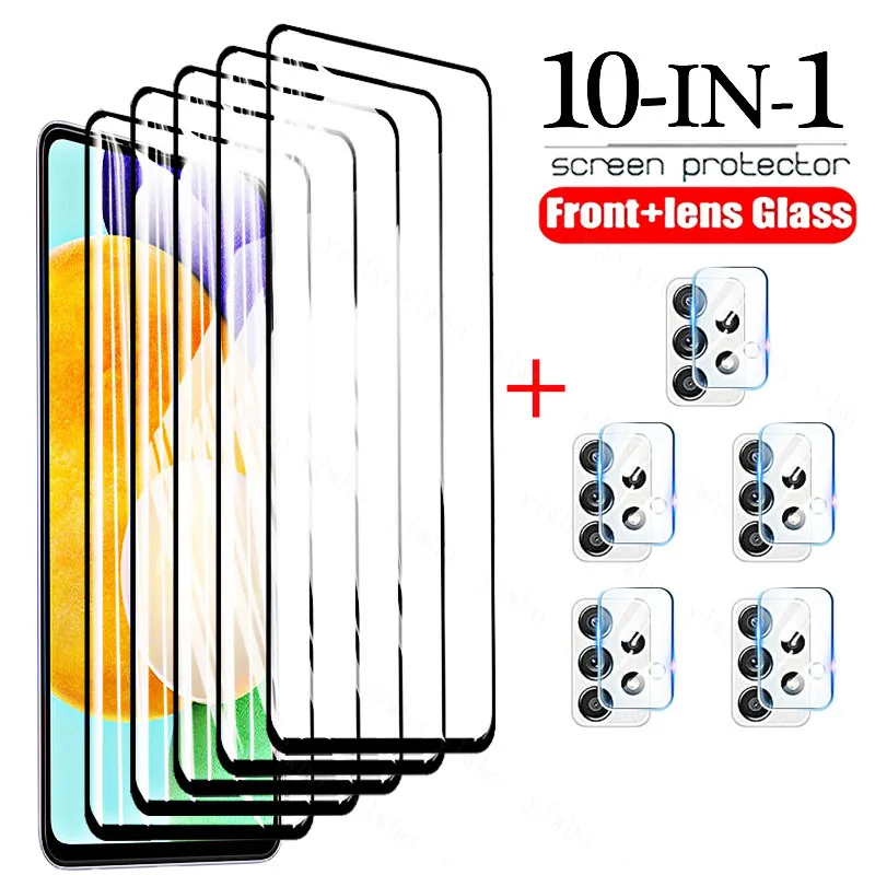 Full Glue Tempered Glass on For Samsung Galaxy A52 5G Screen Protector Glas for Samsung A52 A 52 52A Protective Film Camera Lens phone screen protectors Screen Protectors