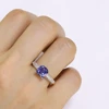925 Sterling Silver Gemstone Ring For Women Tanzanite Rose Gold Plated Elegant Anniversary Pormise Love