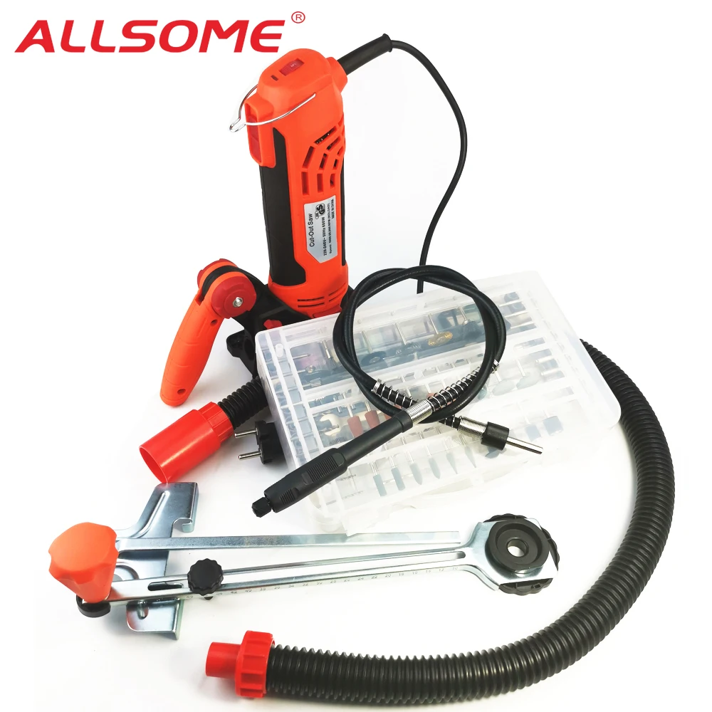 

ALLSOME Twist-A-Saw Electric Twist Multi Trimmer Wood Laminate Router Rotary Grinder Jigsaw Cut Saw with 270pcs Accessory