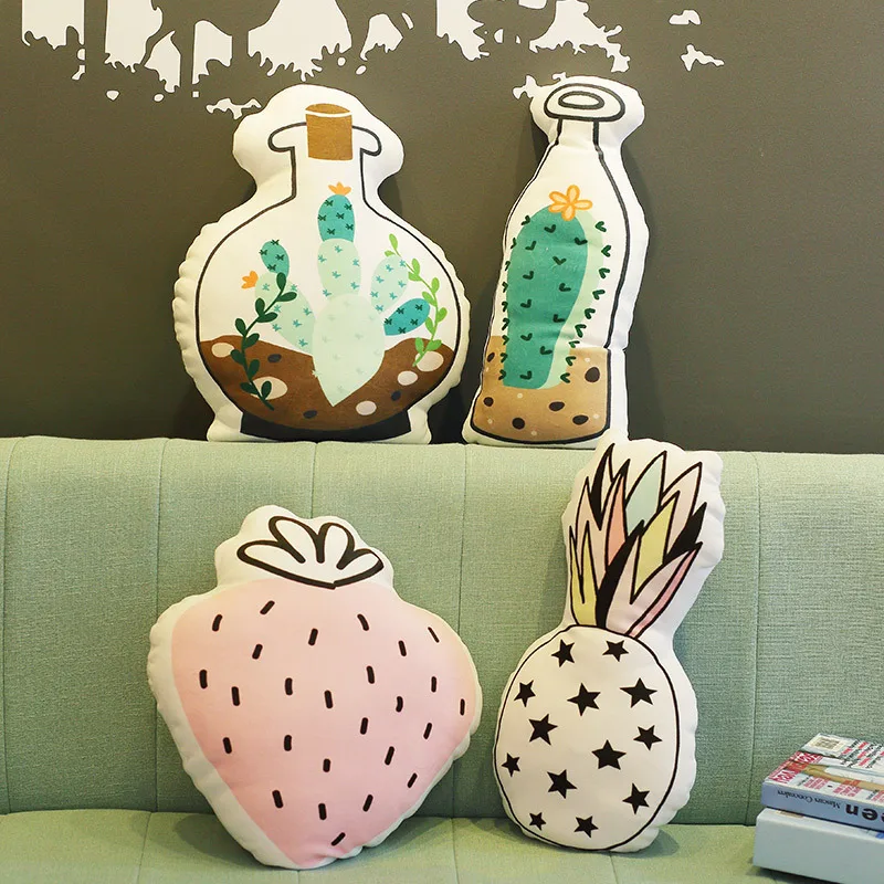 

Northern European-Style Swan with Crown Butterfly Bedside Pillow Strawberry Pineapple Living Room Bedroom Special Shape Cushion