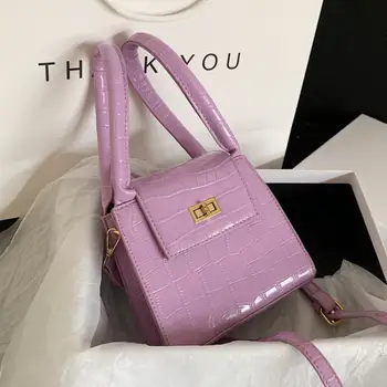

Purple Small Stone Pattern PU Leather Shoulder Bags For Women 2020 Summer Travel Crossbody Handbags Lady Cross Body Bag Tote bag