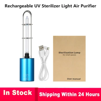 

Rechargeable UV Sterilizer Light for Home Air Purifier DC5V Ultraviolet + Ozone UV Germicidal Lamp Portable Sterilization Light