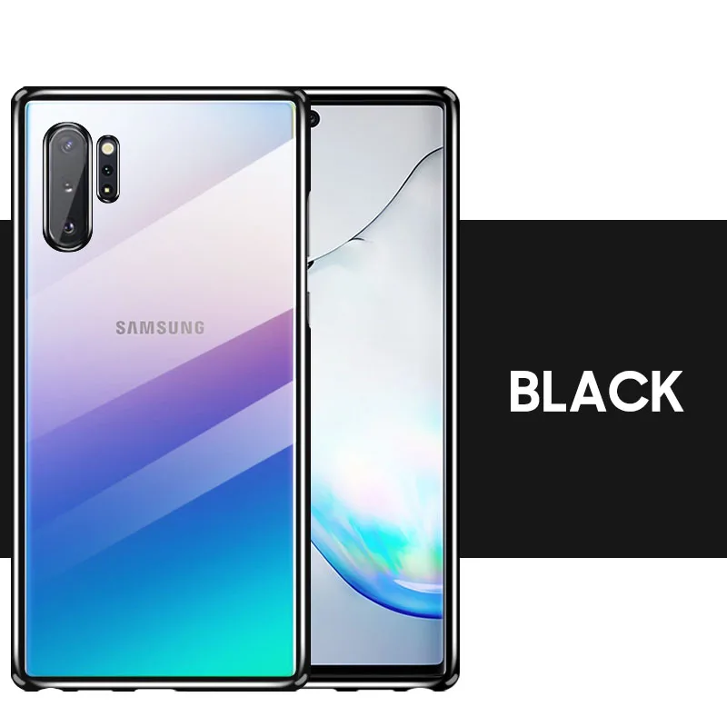 Для samsung Note 10 Plus чехол Чистый Прозрачный pc покрытие жесткий чехол для samsung Galaxy Note 10 Plus 5G Note10 Pro Чехол - Цвет: Черный