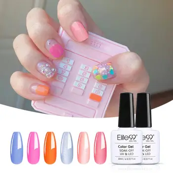 Elite99 6PCS Candy Gel Nagellack Set Tränken Weg Vom UV LED Nagel Lack Salon Maniküre Hrybrid 10ML Nagel kunst Gel Kit Lack