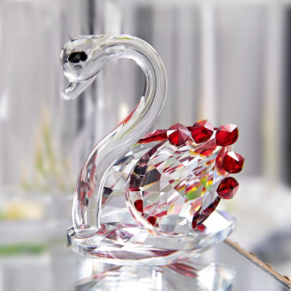 Carlucci Italian Crystal AB Stunning Swan Figurine 2.5