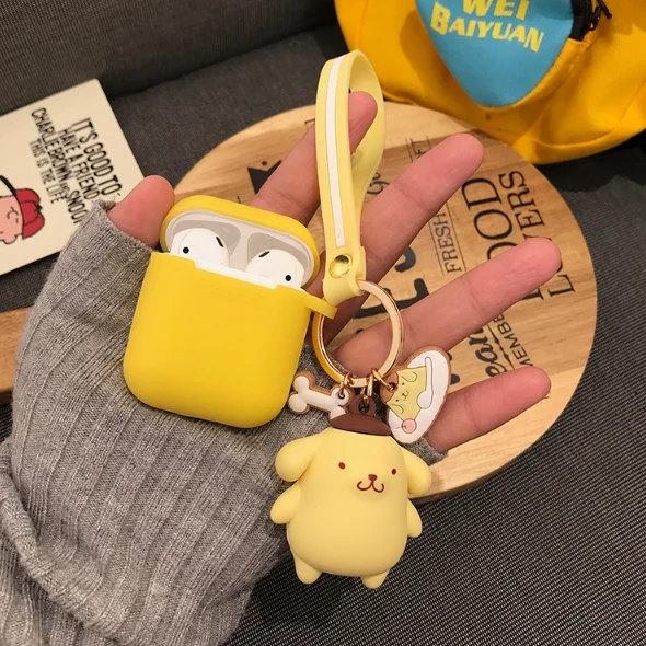Yellow 2 Японская Милая мультяшная гарнитура чехол для AirPods Cinnamoroll Melody Kuromi Buzz Toy беспроводной Bluetooth наушники чехол s с подвеской - Цвет: Yellow 2